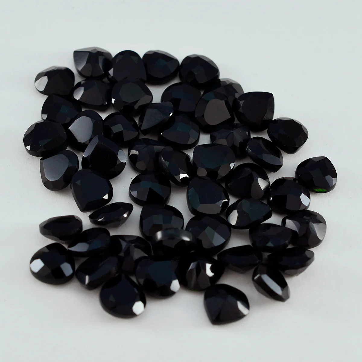 Black Onyx 1PC Small 8x8 MM Heart Faceted Black Luster Semi Precious Loose Gemstones