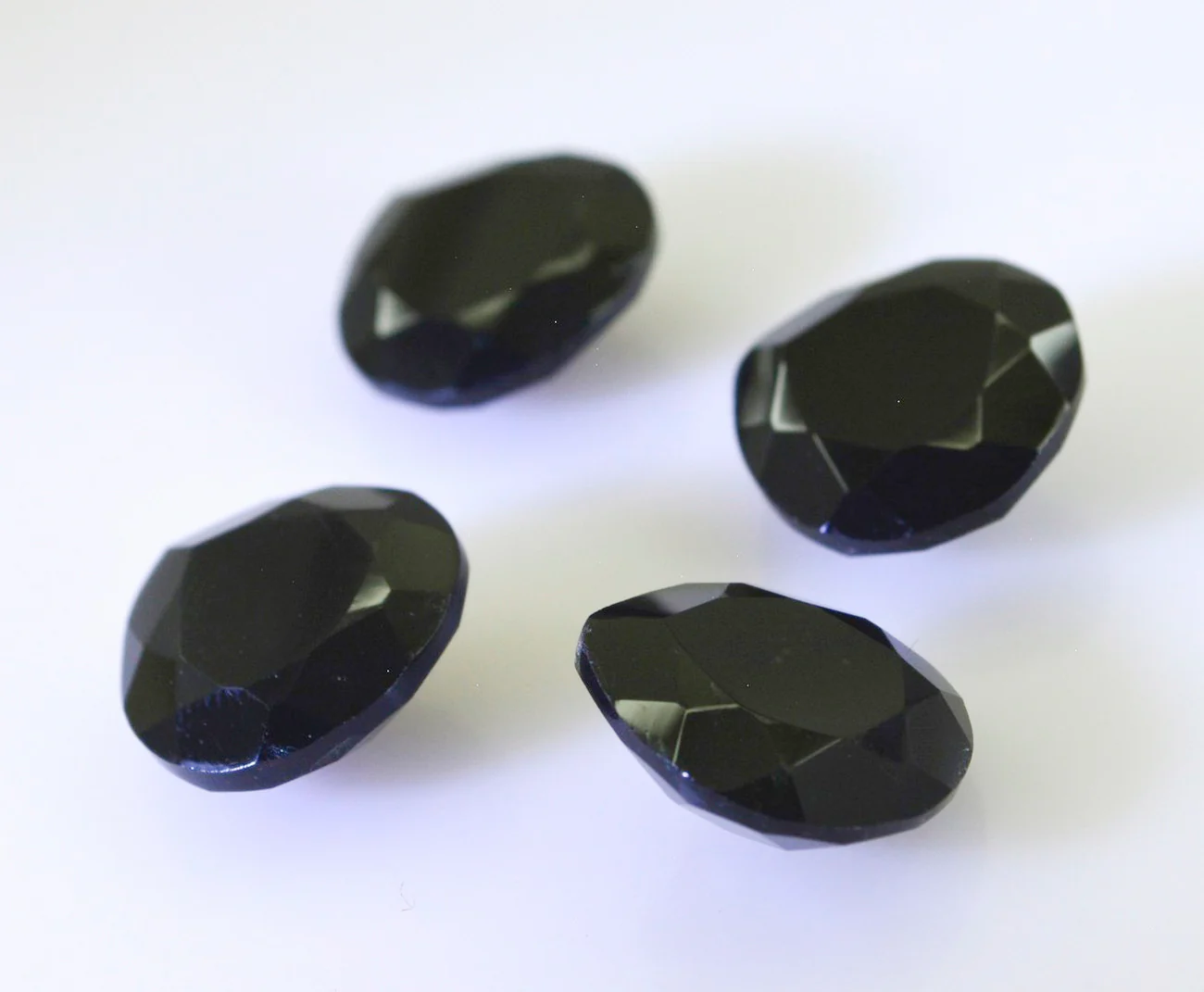 Black Onyx 1PC Small 8x8 MM Heart Faceted Black Luster Semi Precious Loose Gemstones - Image 2