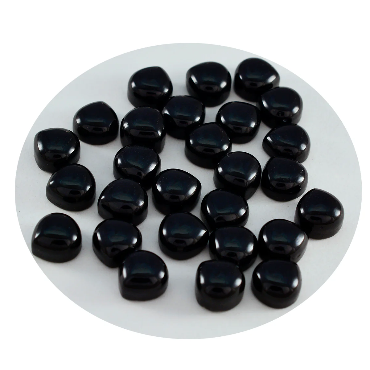 Black Onyx 1PC Tiny 6x6 MM Heart Cabochon Black Brilliant semi Precious Loose Gems - Image 2