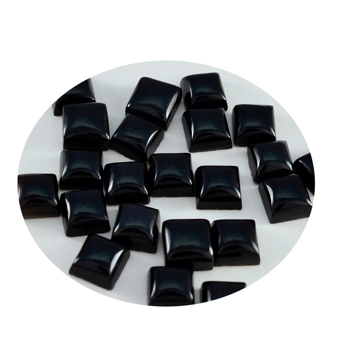 Black Onyx 1PC Tiny 6x6 MM Square Cabochon Black Shine semi Precious Loose Gems - Image 2
