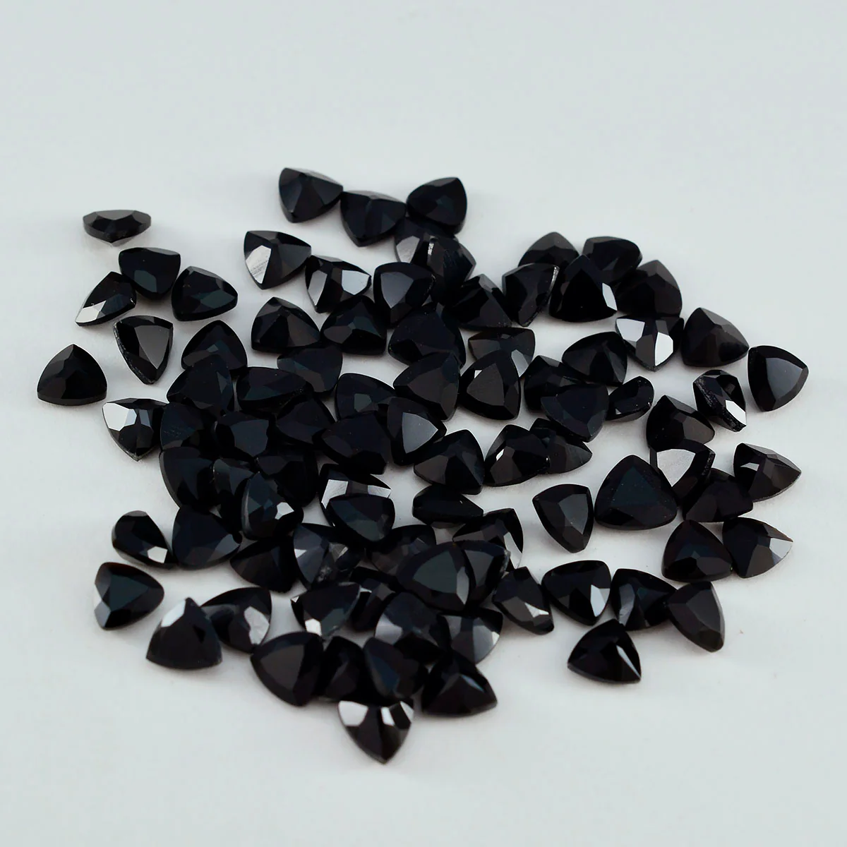 Black Onyx 1PC Tiny 6x6 MM Triangle Faceted Black Polished Semi Precious Loose Gems