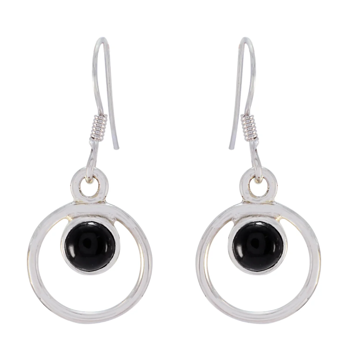 Black Onyx African Audrey multiple Dangle Black 92.5 Silver Earring