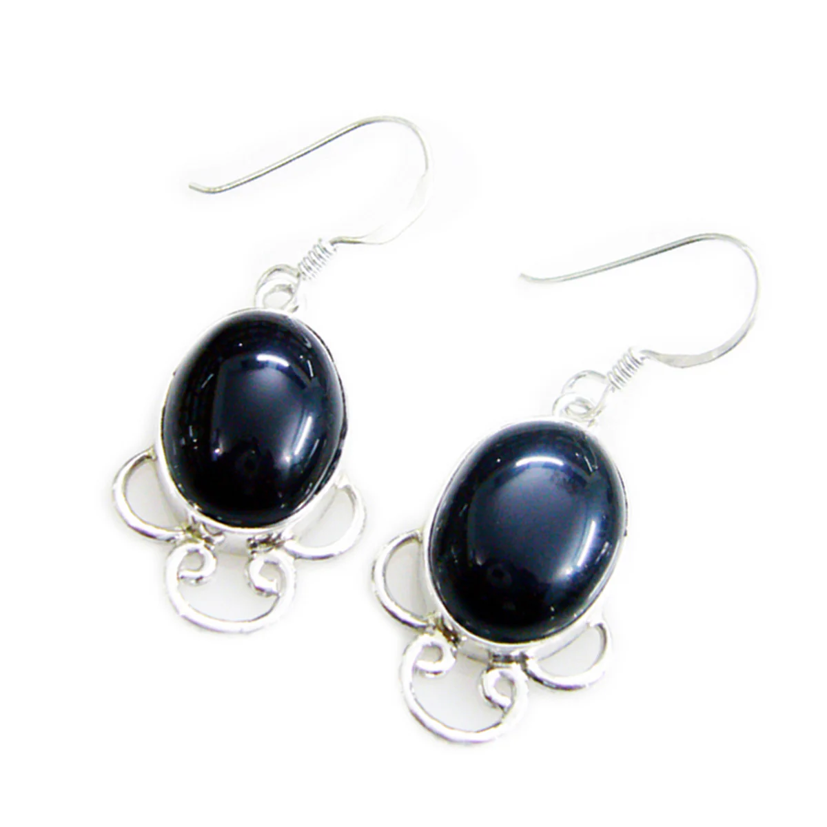 Black Onyx American Bella multiple Dangle Black Silver Earring - Image 2