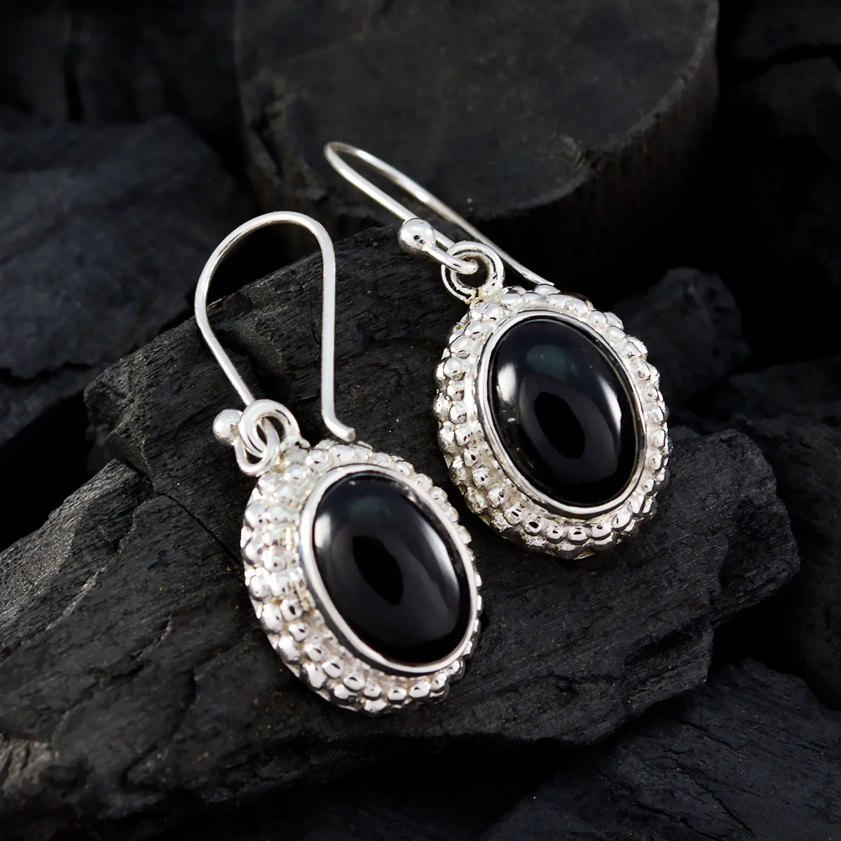 Black Onyx American Katharina multiple Dangle Black Silver Earring - Image 2