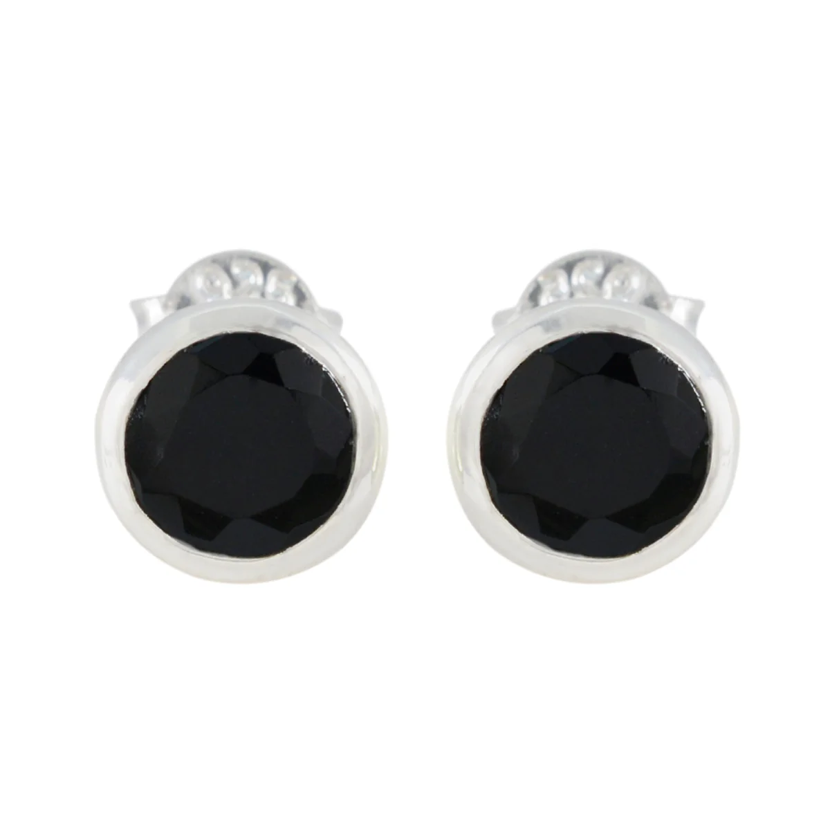 Black Onyx American Seo-yeon Solitaire Stud Black 925 Sterling Silver Earring