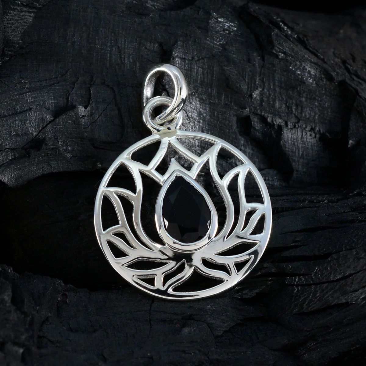 Black Onyx Dainty Spanish 925 Silver Solitaire Ava Rope-Wire Black Pendant Jewelry - Image 3