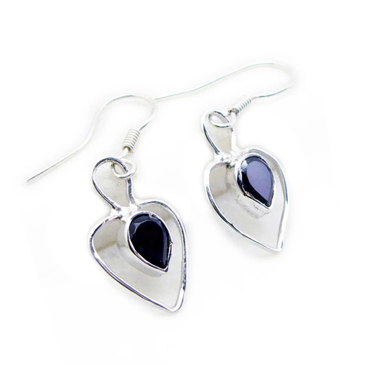 Black Onyx French Lea multiple Dangle Black 925 Silver Earring - Image 3