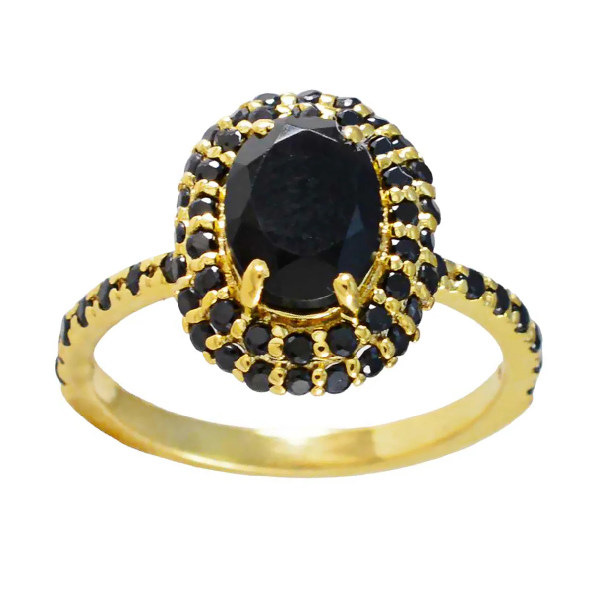 Black Onyx Halo Indian 925 Sterling Silver Black Gemstones Minimalist Luxurious Ring Jewelry - Image 3