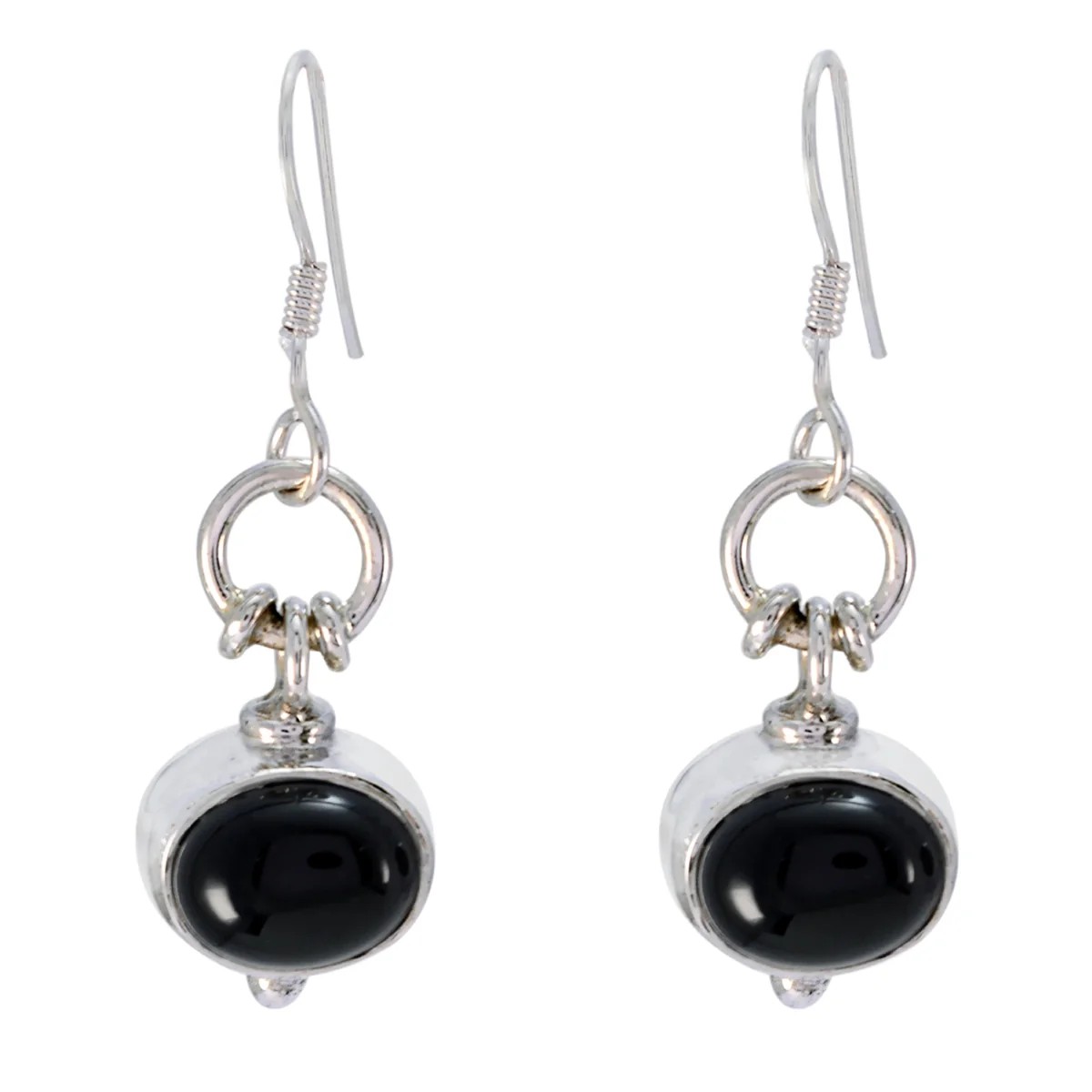 Black Onyx Italian Charlotte multiple Dangle Black 92.5 Silver Earring