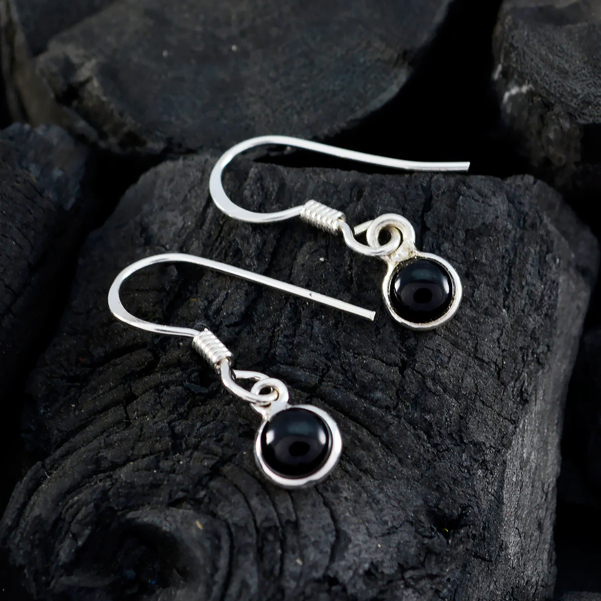 Black Onyx Japanese Aaliyah multiple Dangle Black Sterling Silver Earring - Image 2