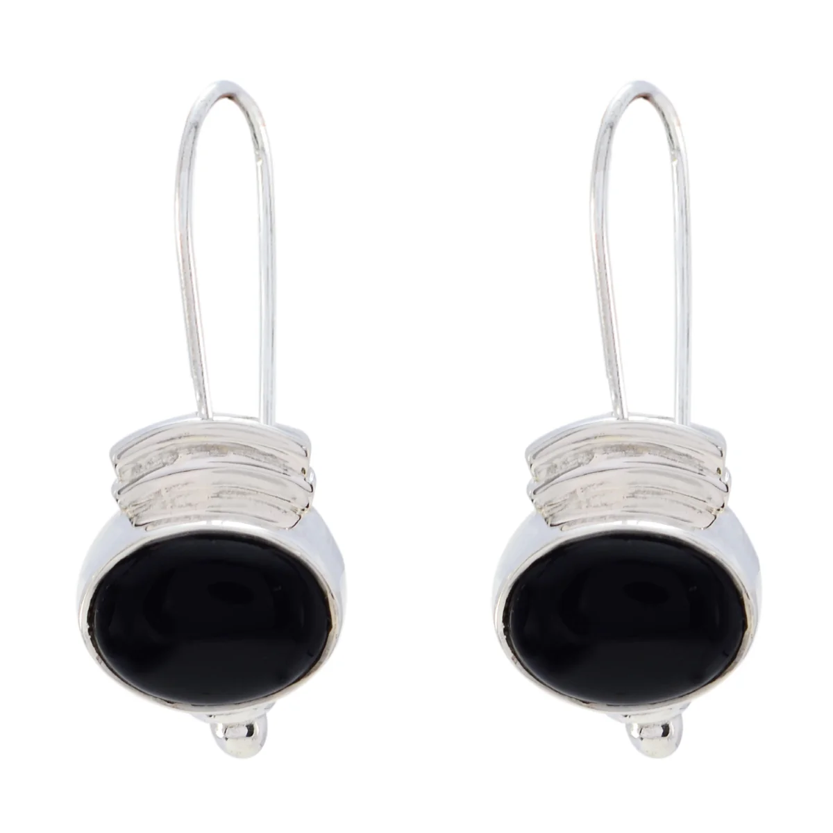 Black Onyx Mexican Claire multiple Dangle Black Silver Earring