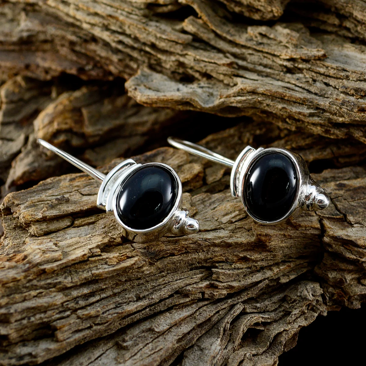 Black Onyx Mexican Claire multiple Dangle Black Silver Earring - Image 3