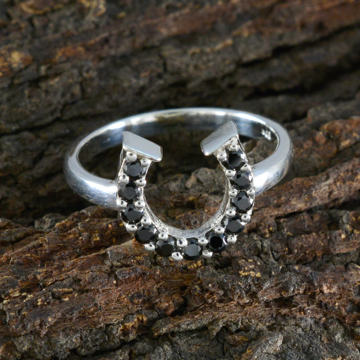 Black Onyx multiple Turkish 925 Sterling Silver Black Gems Whisper-thin Glamorous Ring Jewelry - Image 3