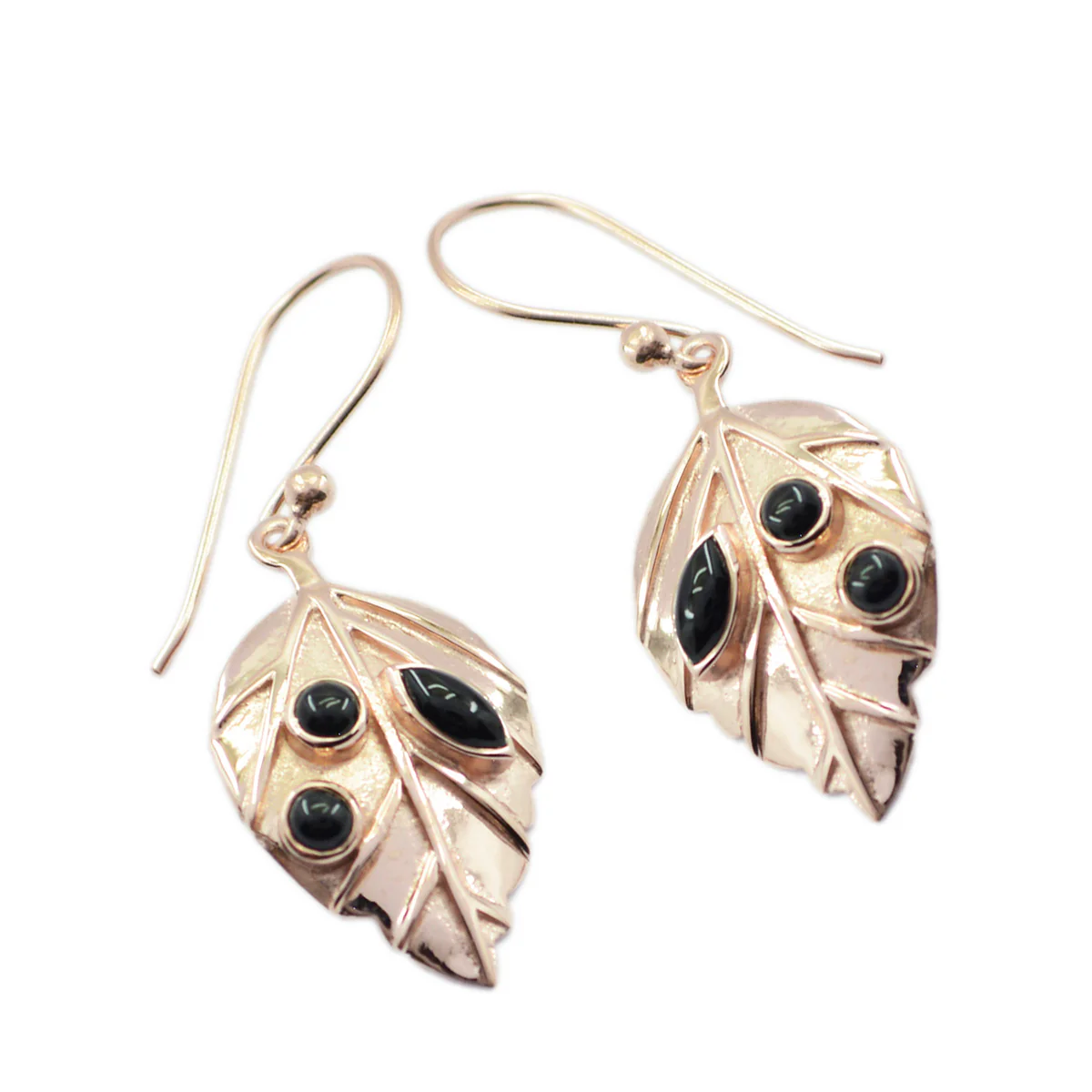 Black Onyx Russian Hazel multiple Dangle Black Sterling Silver Earring - Image 3