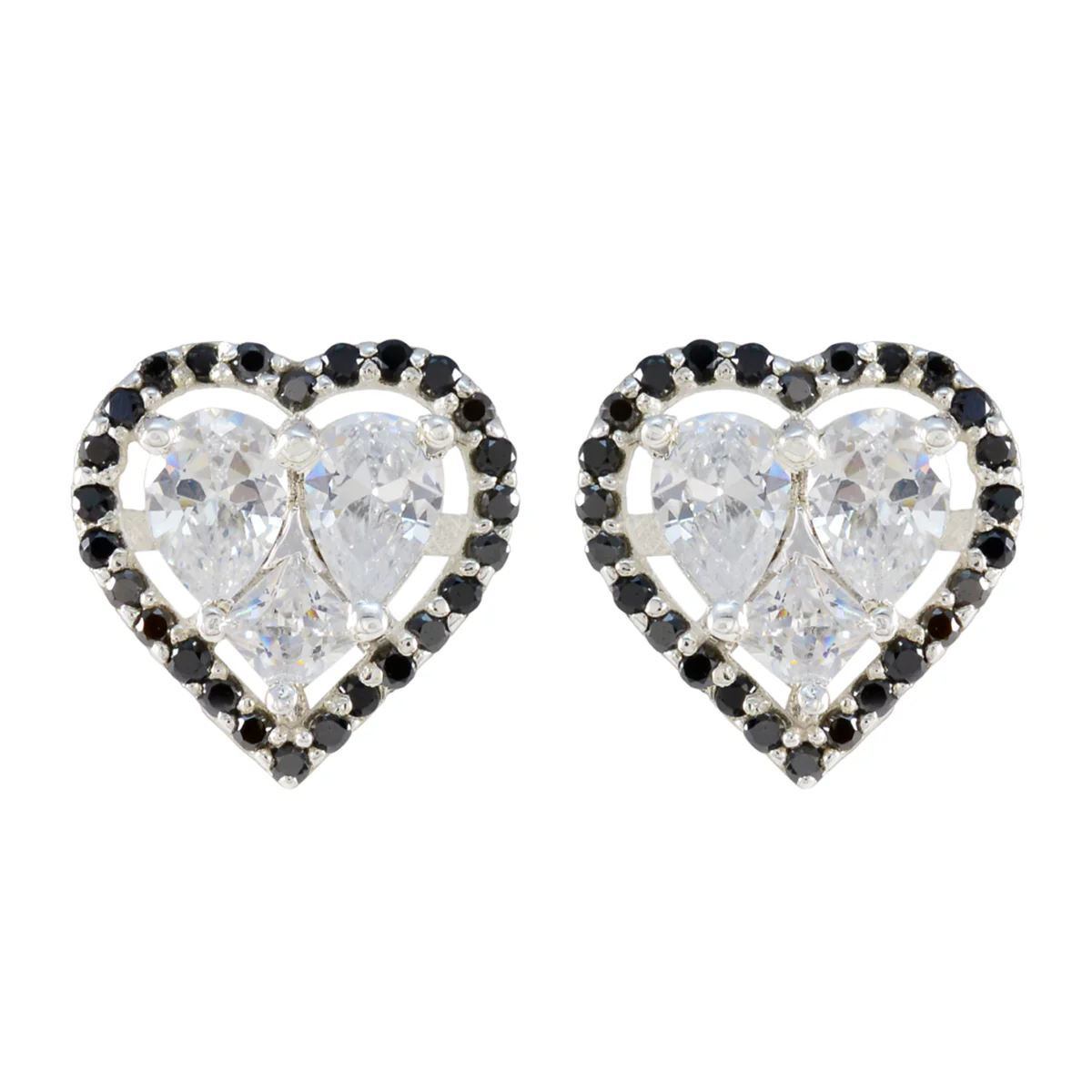 Black Onyx Russian Teresa multiple Stud Black 925 Silver Earring