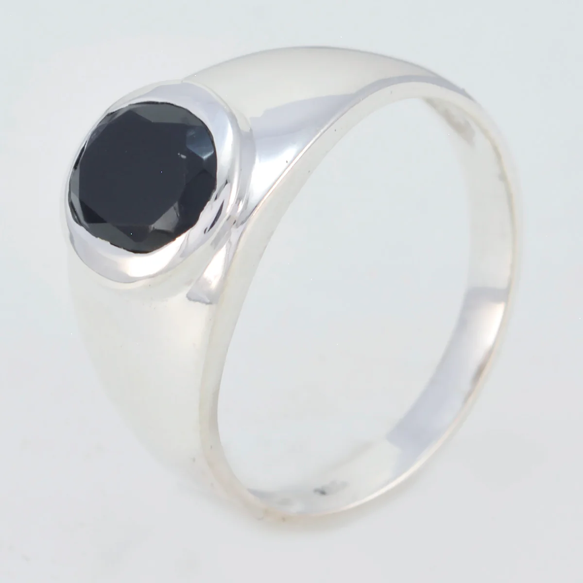 Black Onyx Solitaire African 92.5 Silver Black Gems Tiny Boho Ring Jewelry - Image 2