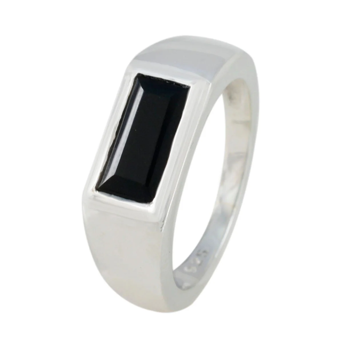 Black Onyx Solitaire Egyptian 925 Silver Black Gemstone Tiny Cultural Ring Jewellery - Image 2