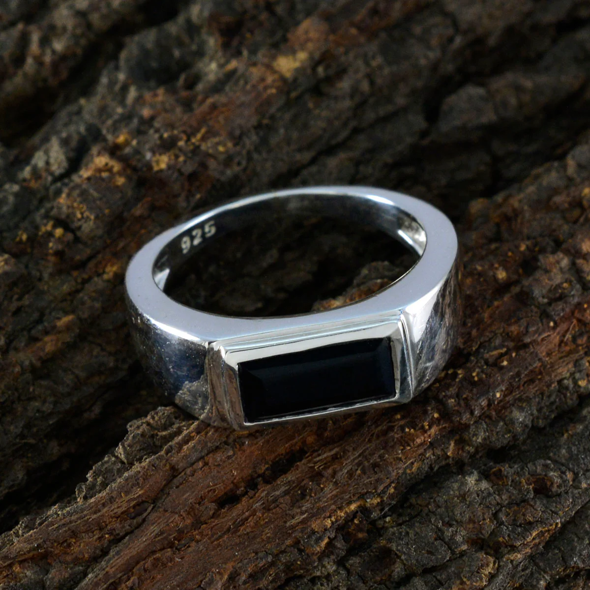 Black Onyx Solitaire Egyptian 925 Silver Black Gemstone Tiny Cultural Ring Jewellery - Image 3