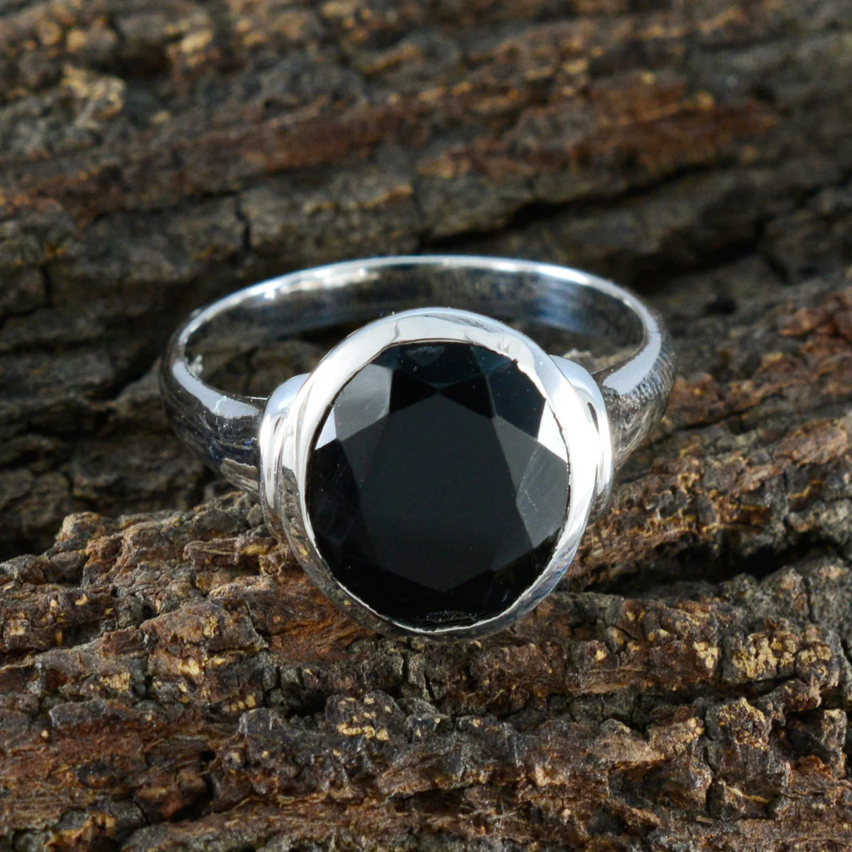 Black Onyx Solitaire Egyptian 925 Sterling Silver Black Gemstone Minimal Artisan Ring Jewelry - Image 4