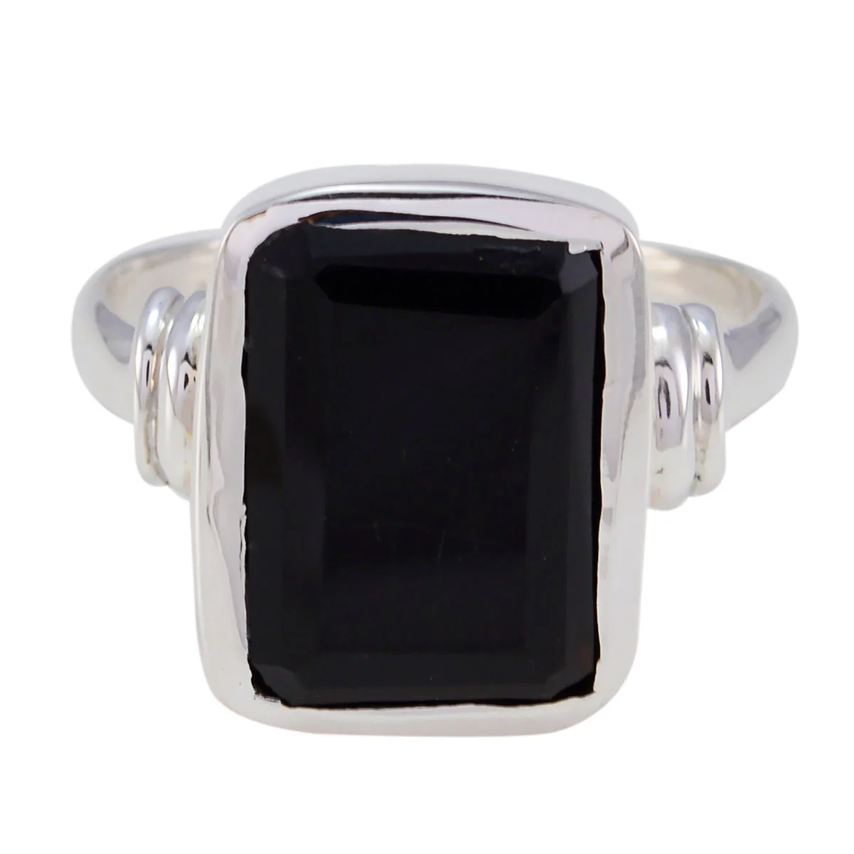 Black Onyx Solitaire German 925 Silver Black Gemstone Eye-catching Signet Ring Jewelry - Image 2
