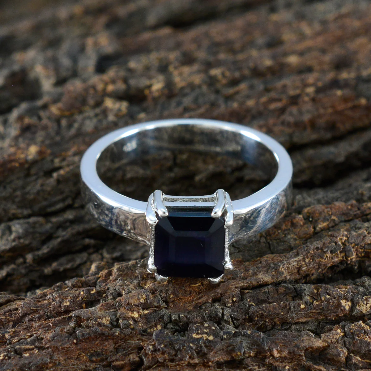 Black Onyx Solitaire Indian 925 Sterling Silver Black Gems Slim Trendy Ring Jewelry - Image 3
