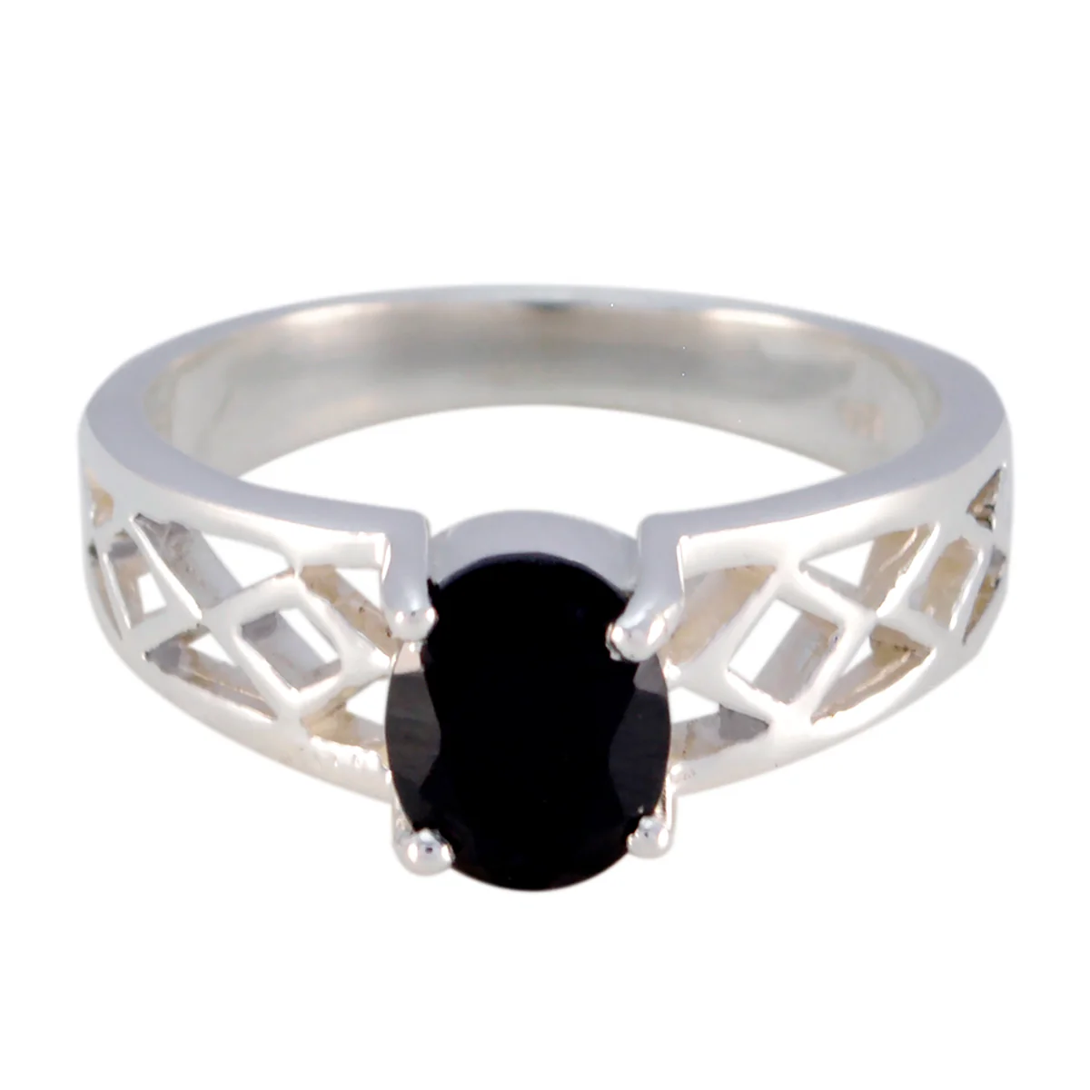 Black Onyx Solitaire Latin American 925 Sterling Silver Black Gemstone Featherlight Rope-Wire Ring Jewelry - Image 2