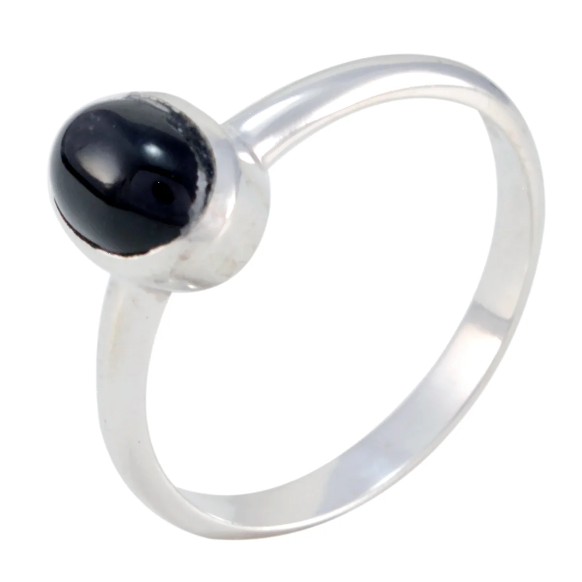 Black Onyx Solitaire Turkish 92.5 Silver Black Gemstone Delicate Luxurious Ring Jewellery - Image 2