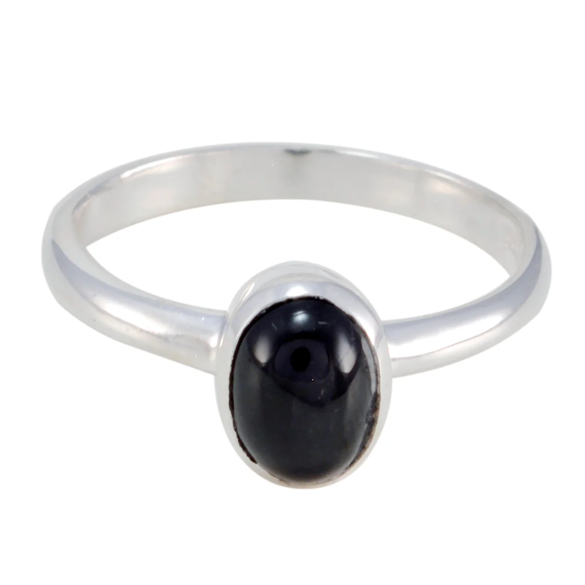 Black Onyx Solitaire Turkish 92.5 Silver Black Gemstone Delicate Luxurious Ring Jewellery - Image 3