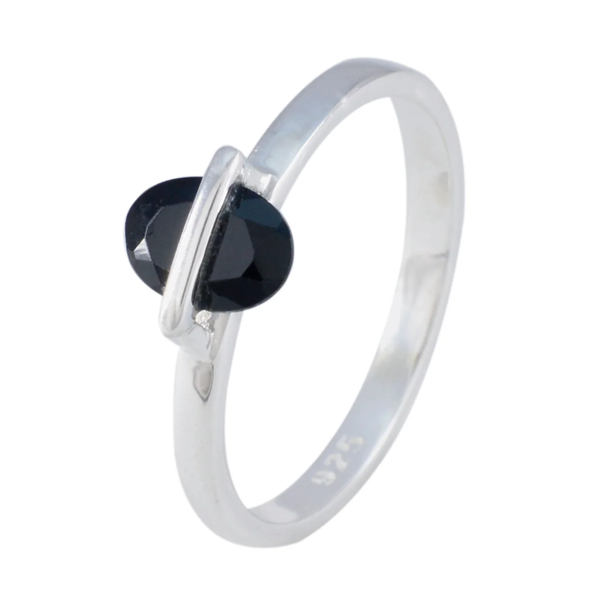 Black Onyx Solitaire Turkish 92.5 Silver Black Gemstones Delicate Fairytale Ring Jewelry - Image 2