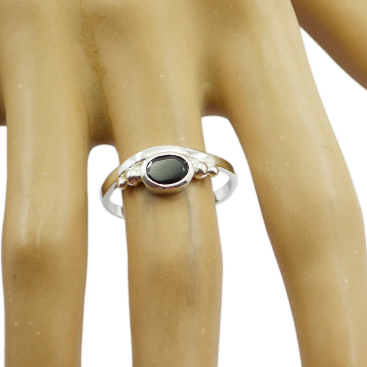 Black Onyx Solitaire Turkish 925 Silver Black Gems Delicate Fairytale Ring Jewelry - Image 2