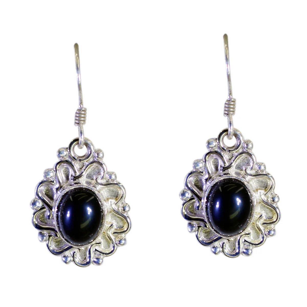 Black Onyx Turkish Camilla multiple Dangle Black 925 Silver Earring - Image 3