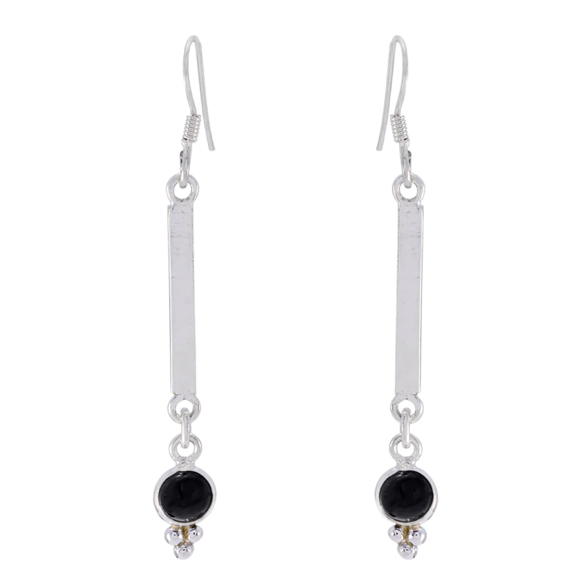 Black Onyx Turkish Elena multiple Dangle Black 92.5 Silver Earring