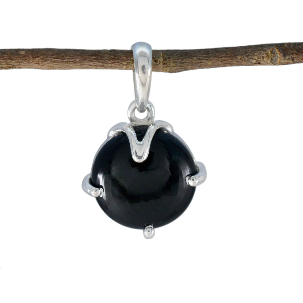 Black Onyx Whisper-thin Spanish 925 Silver Solitaire Aria Eternity Black Pendant Jewelry