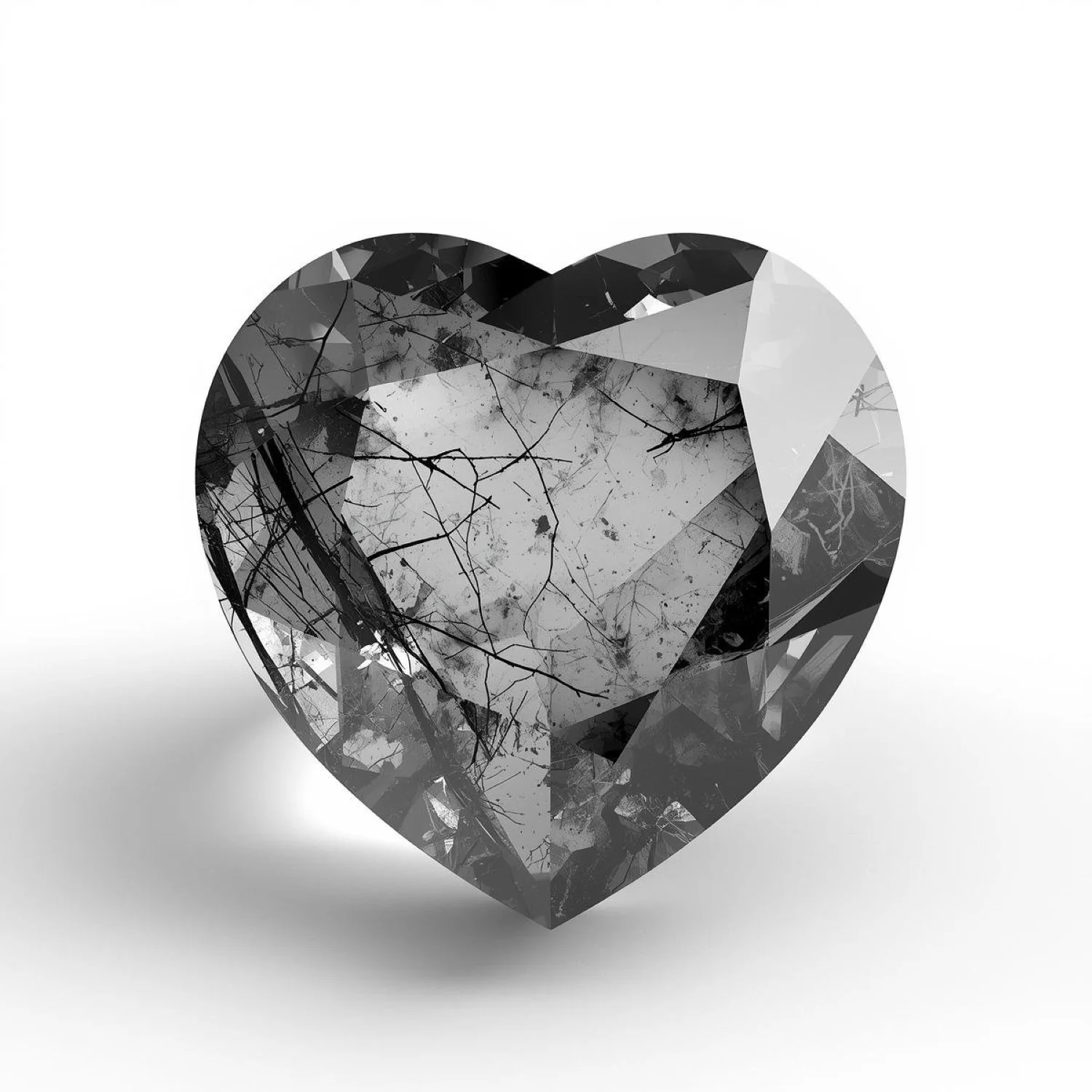 Black Rutile 1PC Chunky 15x15 MM Heart Faceted Black Superior Semi Precious Gems