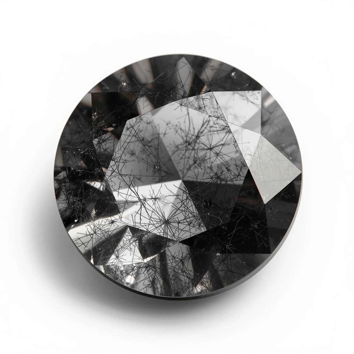 Black Rutile 1PC Large 11x11 MM Round Faceted Black Fine Semi Precious Gems - Image 2