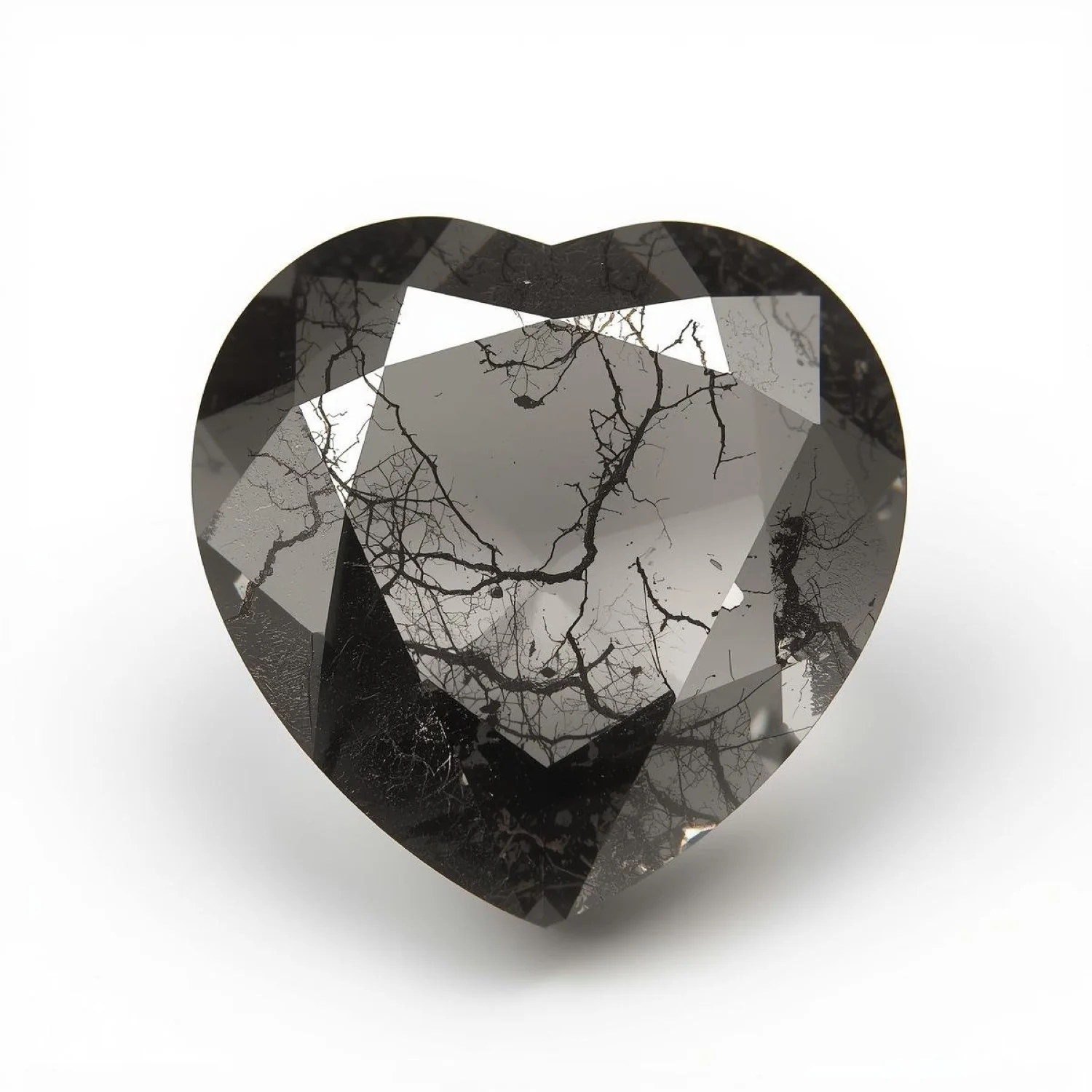 Black Rutile 1PC Medium 9x9 MM Heart Faceted Black Lustrous Semi Precious Loose Gemstone