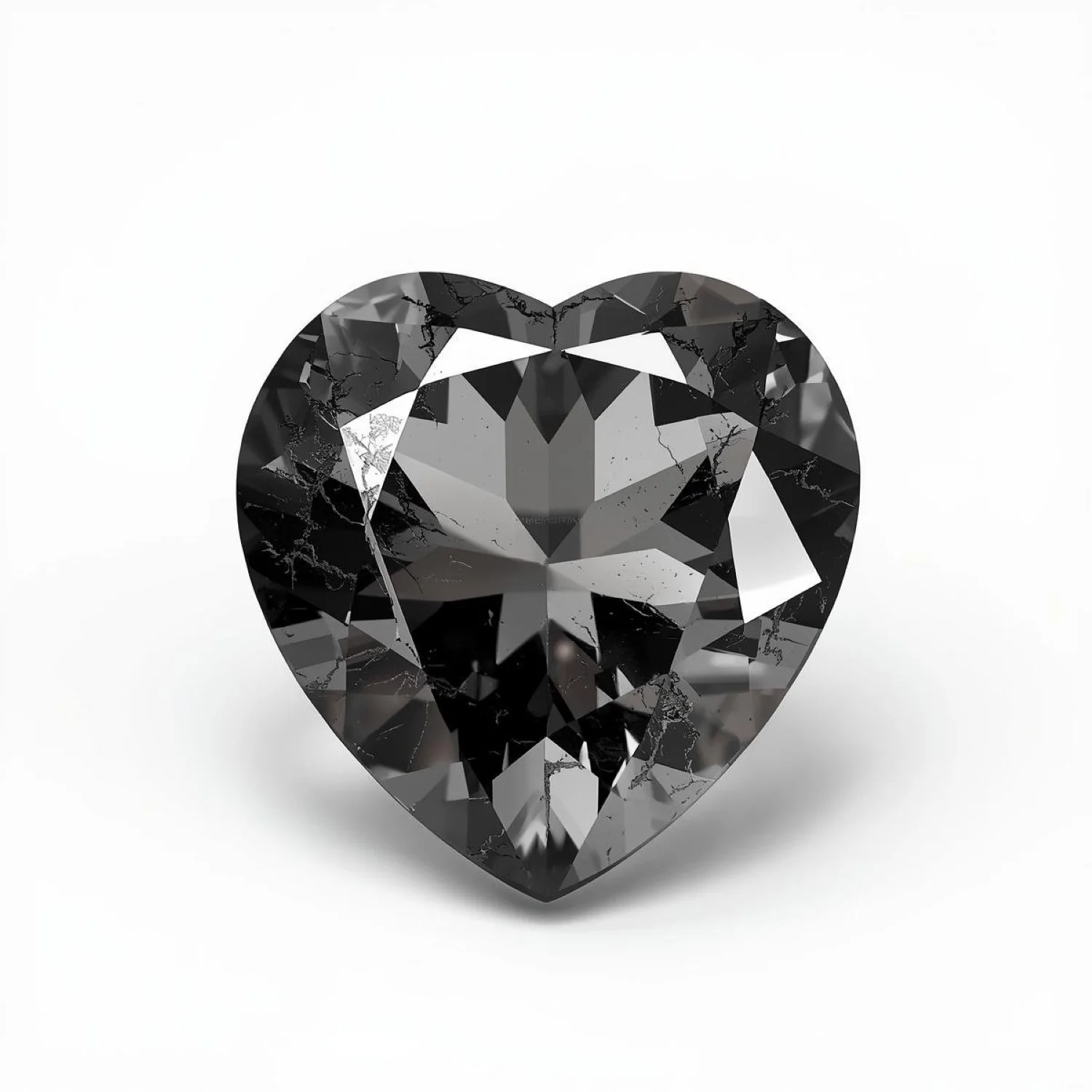 Black Rutile 1PC Small 8x8 MM Heart Faceted Black Luster Semi Precious Loose Gems - Image 2