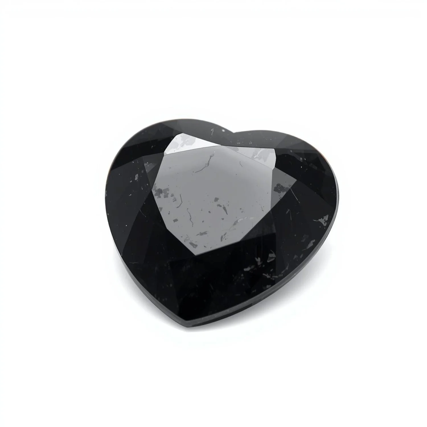 Black Spinel 1PC Chunky 14x14 MM Heart Faceted Black Genuine Semi Precious Loose Gems - Image 2