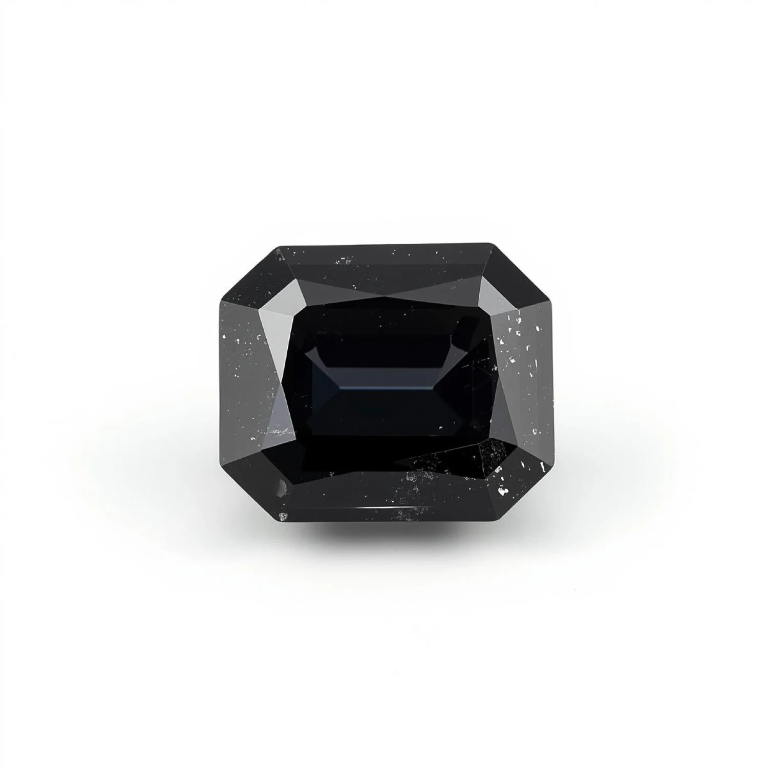 Black Spinel 1PC Large 10x12 MM Emerald Faceted Black Shine Semi Precious Loose Gems - Image 2