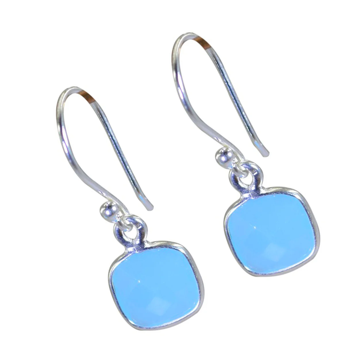 Blue Chalcedony Italian Gabriela multiple Dangle Blue 925 Silver Earring - Image 2