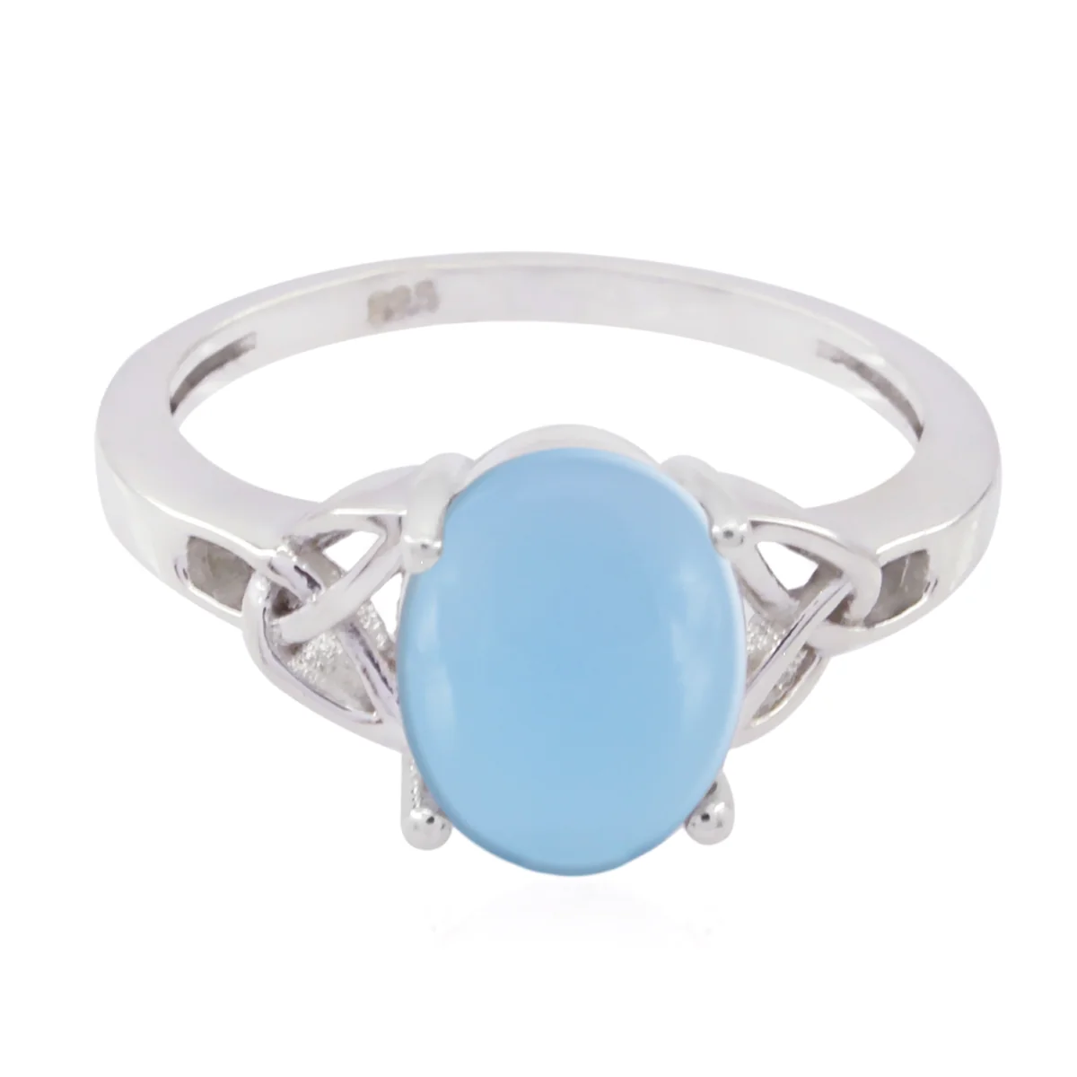 Blue Chalcedony Solitaire Egyptian 925 Sterling Silver Blue Gemstones Featherlight Heritage Ring Jewellery - Image 3