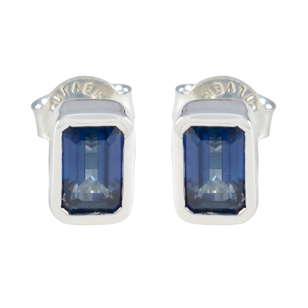 Blue Sapphire Australian Natalia Solitaire Stud Blue Silver Earring