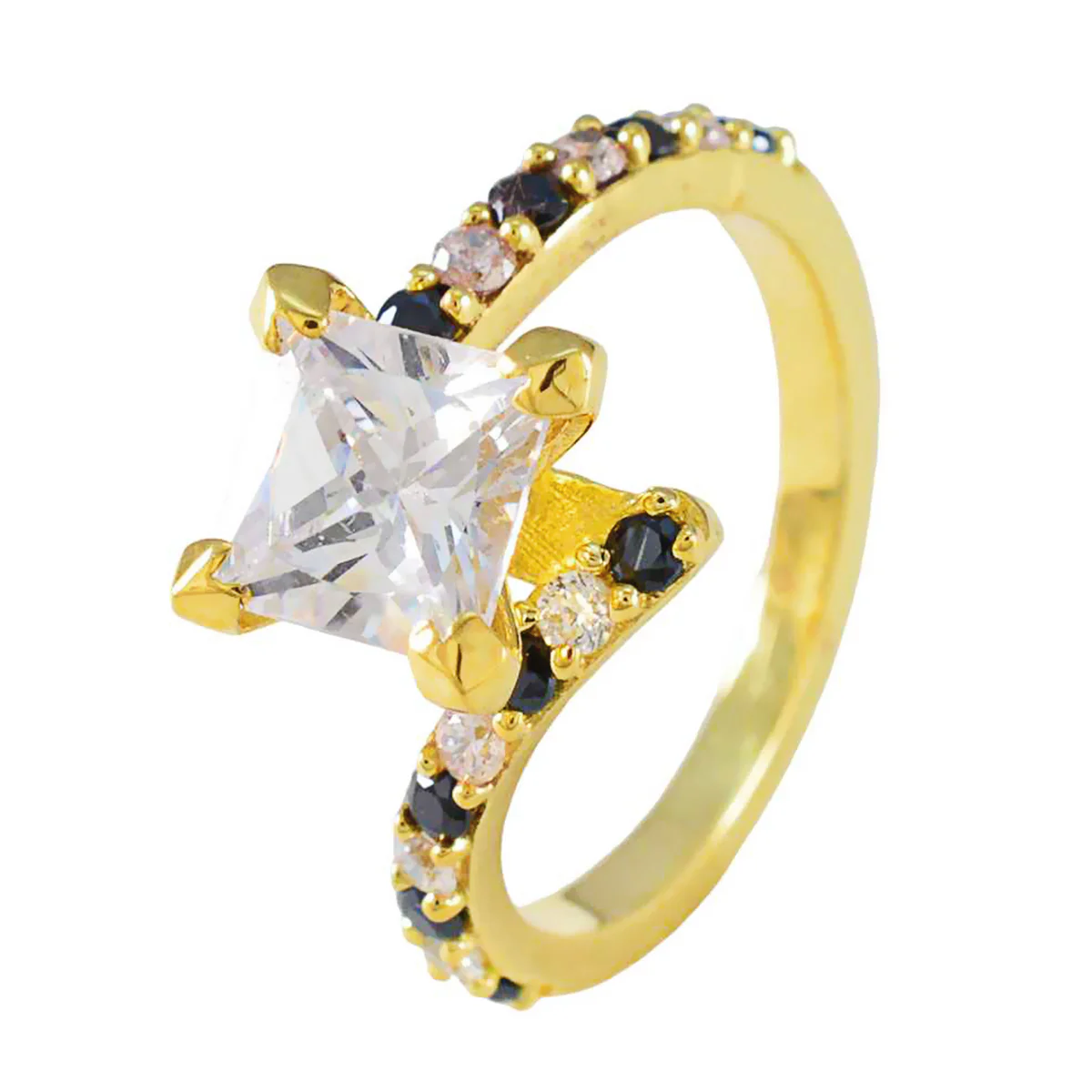 Blue Sapphire CZ Halo American Silver Blue Gems Whisper-thin propsel Ring Jewellery - Image 2
