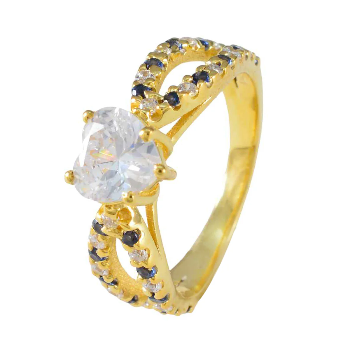 Blue Sapphire CZ Halo Indian 92.5 Silver Blue Gemstones Delicate Sophisticated Ring Jewelry - Image 2