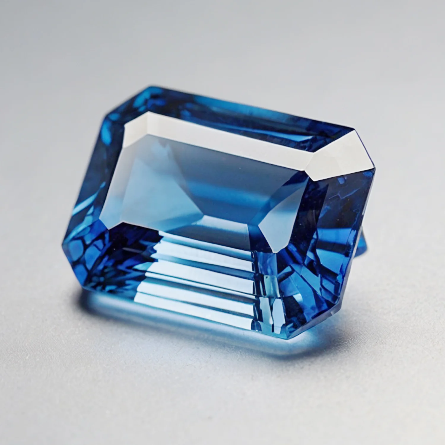 Blue Sapphire (GF) 1PC Chunky 15x20 MM Emerald Faceted Blue Pure Precious Loose Gemstones - Image 2
