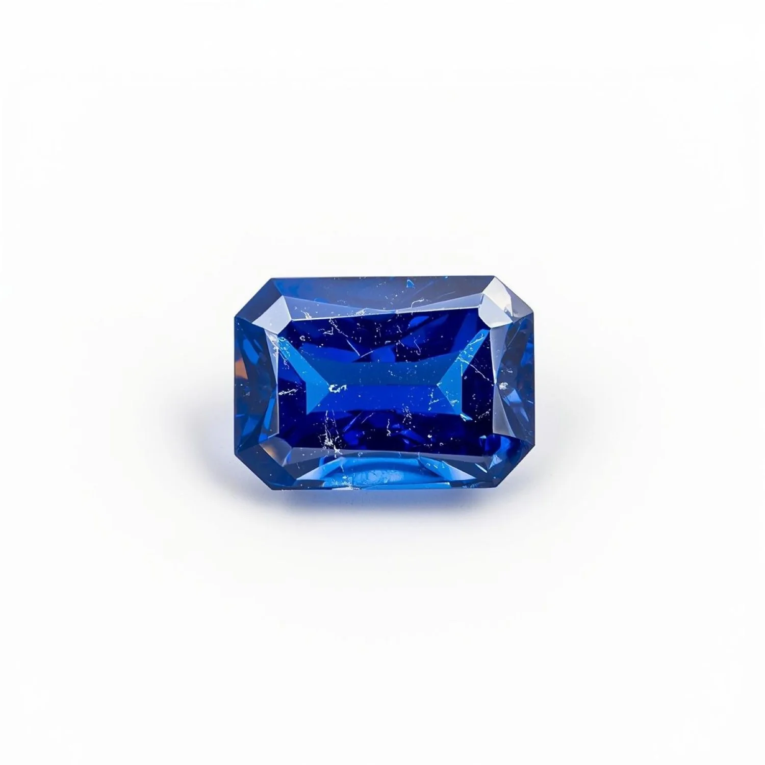 Blue Sapphire (GF) 1PC Medium 7x10 MM Emerald Faceted Blue Luster Precious Loose Gemstones - Image 2