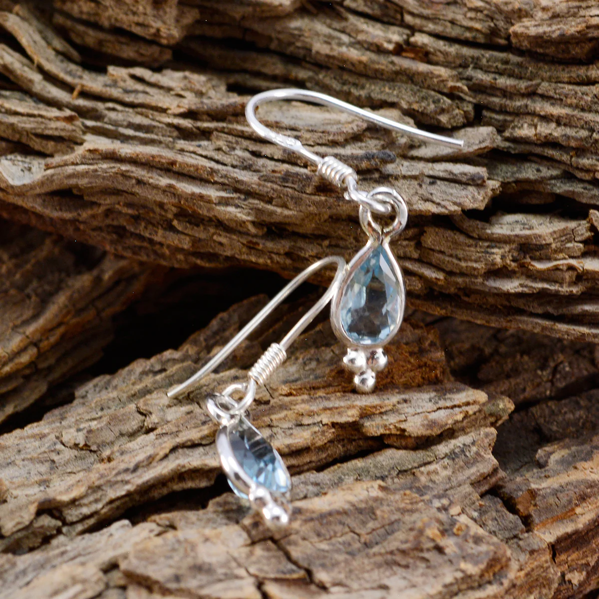 Blue topaz American Isadora multiple Dangle Blue 925 Sterling Silver Earring - Image 4