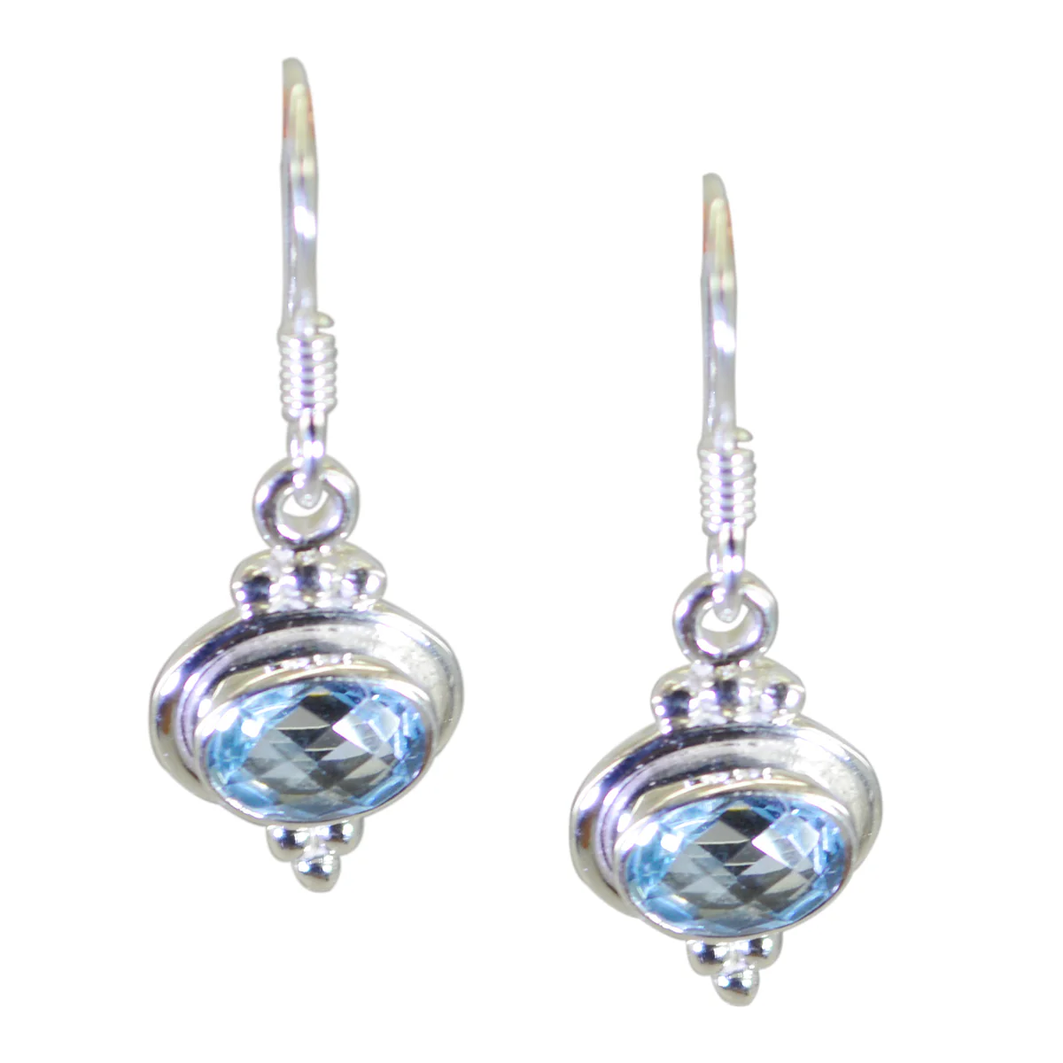 Blue Topaz American Nari multiple Dangle Blue 925 Sterling Silver Earring - Image 2