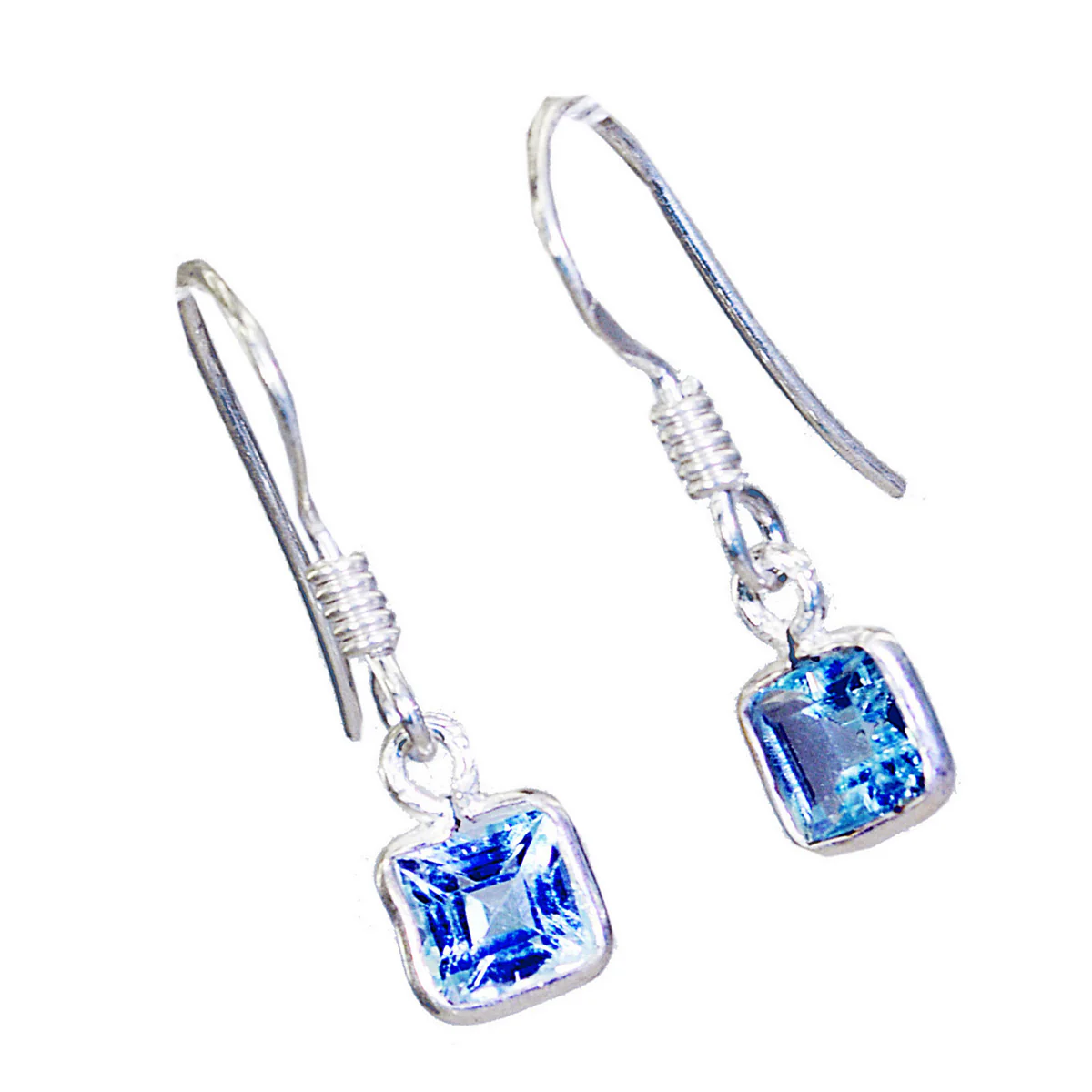 Blue topaz American Nella multiple Dangle Blue 92.5 Silver Earring - Image 2