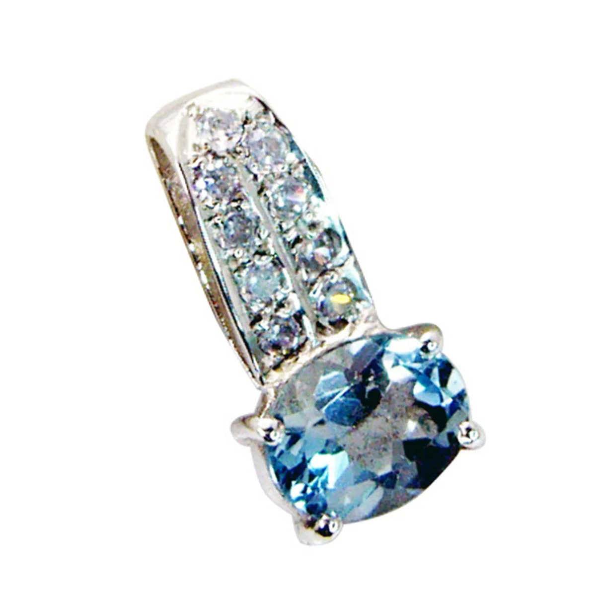 Blue Topaz Dainty Middle Eastern Sterling Silver multiple Victoria Contemporary Blue Pendant Jewellery - Image 2